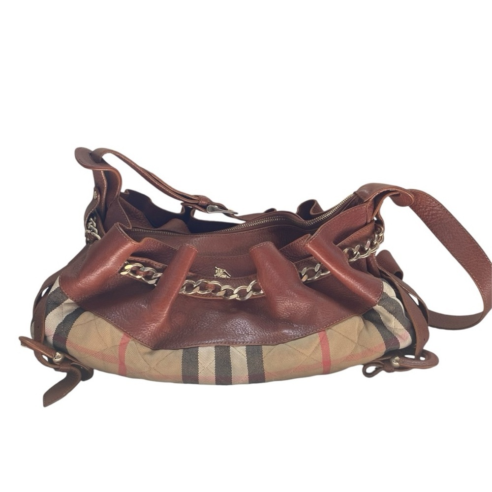 Vintage Burberry  Classic Margaret Brown Nova Check Chain Shoulder Bag​